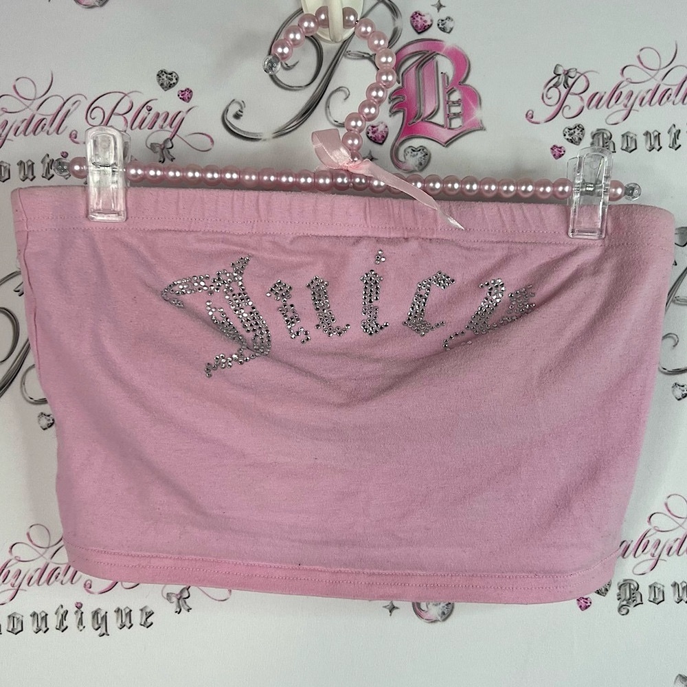 Juicy Couture tube top bling rhinestone diamonds Light Pink Apparel